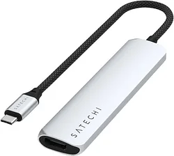 Док-станция Satechi 6-in-1 USB-C Slim Multiport Adapter ST-P6SS (серебристый) Док-станция Satechi 6-in-1 USB-C Slim Multiport Adapter ST-P6SS (серебристый)