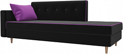 Лига диванов Селена 105234 (левый, микровельвет, черный/фиолетовый)