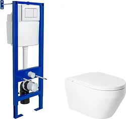 Унитаз Saniteco KW-9009W + Berges АТОМ 410 040333 (с кнопкой)