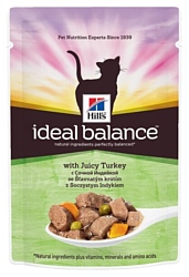 Hill's (0.085 кг) 1 шт. Ideal Balance Feline Adult with Juicy Turkey Pouch