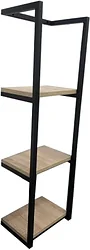 Полка Home Loft  ПдВ 9005 (черный металл/дуб натуральный)