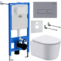 Унитаз Roxen Simple Compact в комплекте с инсталляцией StounFix Slim 6 в 1 966808 (кнопка: серый гранит) Унитаз Roxen Simple Compact в комплекте с инсталляцией StounFix Slim 6 в 1 966808 (кнопка: серый гранит)