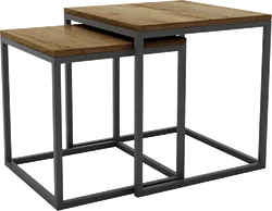 Журнальный столик Hype Mebel Дуэт 40x50-100 (черный/дуб галифакс олово)