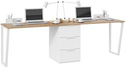 Стол для работы Трия Порто СМ-393.15.013 с тумбой (белый жемчуг/яблоня беллуно/белый софт) Стол для работы Трия Порто СМ-393.15.013 с тумбой (белый жемчуг/яблоня беллуно/белый софт)