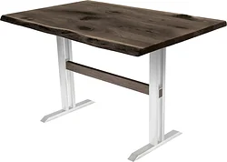 Кухонный стол Buro7 Двутавр 110 (с обзолом и сучками, дуб мореный/белый)