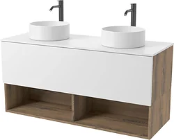 Тумба под умывальник ЗОВ Кито-2 120 2K120LA0MWMC-KP13W (аттик/белый матовый)