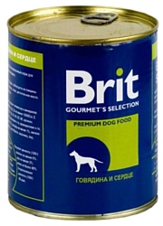 Brit (0.85 кг) 12 шт. Консервы для собак Говядина и сердце