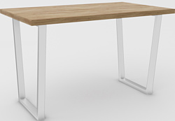 Кухонный стол Hype Mebel Трапеция 125x75 (белый/дуб галифакс олово)