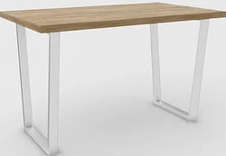 Кухонный стол Hype Mebel Трапеция 125x75 (белый/дуб галифакс олово)