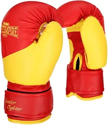 Перчатки для единоборств Fight Empire Junior Fighter 9315641 (6 oz, желтый/красный)