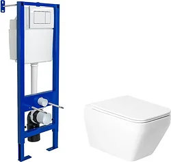 Унитаз Saniteco KW-9010W + Berges АТОМ 410 040333 (с кнопкой)