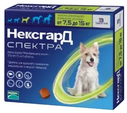 Средство от блох и клещей Фронтлайн (Merial) НексгарД Спектра собаки 7.5-15 кг