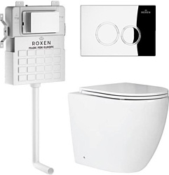 Унитаз Roxen Antares в комплекте с инсталляцией Attach 5 в 1 966891 (кнопка: хром глянцевый)