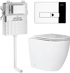 Унитаз Roxen Antares в комплекте с инсталляцией Attach 5 в 1 967038 (кнопка: хром глянцевый)