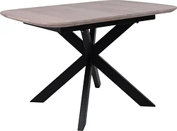 Кухонный стол ОКА Вейв 120-160x80x75 (дуб беленый/черный) Кухонный стол ОКА Вейв 120-160x80x75 (дуб беленый/черный)