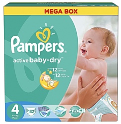 Pampers Active Baby-Dry 4 Maxi (132 шт.)