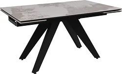 Кухонный стол Lepremo AV 2122 МДФ+керамика раздвижной 1400-2000x850 (белый глянцевый Pandora/черный)