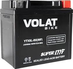 Аккумулятор для мотоцикла VOLAT YTX5L-BS(MF) R+ (5Ah) Аккумулятор для мотоцикла VOLAT YTX5L-BS(MF) R+ (5Ah)