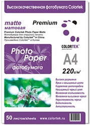 COLORTEK матовая А4 220 г/м 50л (113302)