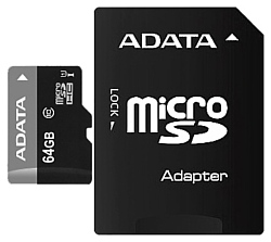 ADATA microSDHC Class 10 64GB + SD adapter