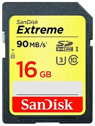 Sandisk Extreme SDHC UHS Class 3 90MB/s 16GB
