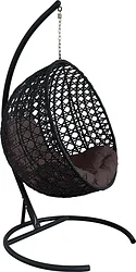 M-Group Круг Люкс 11060405 (черный ротанг/коричневая подушка)