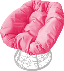 M-Group Пончик 12320108 (белый ротанг/розовая подушка)