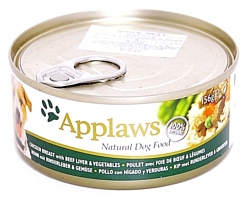 Applaws (0.156 кг) 1 шт. Dog Chicken Breast with Beef Liver & Vegetables canned