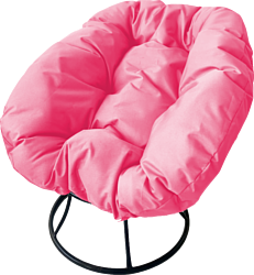 M-Group Пончик 12310408 без ротанга (черный/розовая подушка)
