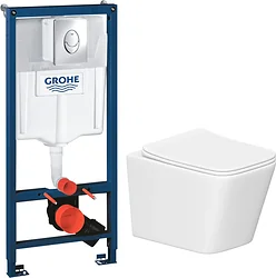 Унитаз Lauter Square 214903 + GROHE Rapid SL 38721001 (овальная, хром) Унитаз Lauter Square 214903 + GROHE Rapid SL 38721001 (овальная, хром)