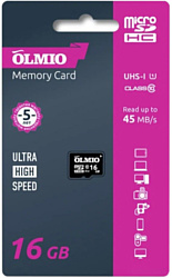 Olmio microSDHC 16GB Class 10 UHS-I
