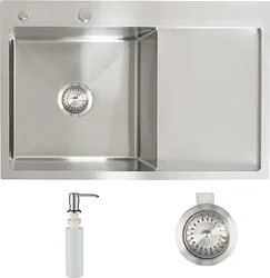 Кухонная мойка AKS Прямоугольная 78x51 левая Кухонная мойка AKS Прямоугольная 78x51 левая