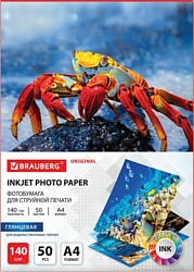 Фотобумага BRAUBERG А4 140 г/м2 50 л глянцевая 363982 (белый)