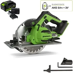 Дисковая пила Greenworks GD24CS 1500907CUG (с 1-им АКБ)