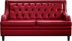 Прямой диван Brioli Чикаго двухместный (экокожа, L16 вишневый)