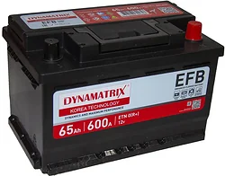 Автомобильный аккумулятор Dynamatrix EFB R+ (65Ah) Автомобильный аккумулятор Dynamatrix EFB R+ (65Ah)