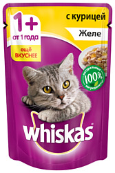 Whiskas (0.085 кг) 1 шт. Желе с курицей для взрослых кошек