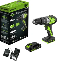 Дрель-шуруповерт Greenworks GD24DD60 3704107CUA