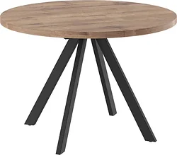 Кухонный стол Мамадома Rondo M-100 раздвижной 100-135 (дуб веллингтон/черный)