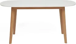 Кухонный стол TetChair Bosco раскладной (белый/натуральный бук)