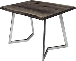 Кухонный стол Buro7 Уиллис 120 (с обзолом и сучками, дуб мореный/серебро)