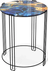 Журнальный столик Sheffilton SHT-CT53 (синий сапфир/черный муар)