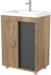 Тумба под умывальник Дабер 013 Тобага/Эридан/Артвин 60 Т13.6Т.0.22 (дуб галифакс/серый)
