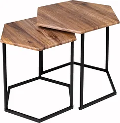 Журнальный столик Мебелик МеталлАрт М003 (коричневый дуб/черный)