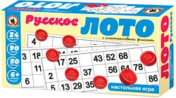 Логическая настольная игра Русский стиль Лото русское с пластмассовыми фишками