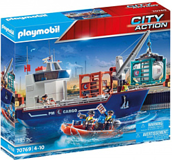 Playmobil PM70769 Грузовое судно с лодкой