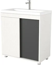 Тумба под умывальник Дабер 013 Тобага/Эридан/Артвин 60 Т13.6Т.0.20 (белый древесный/серый)