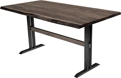 Кухонный стол Buro7 Двутавр 150 (с обзолом, дуб мореный/черный)