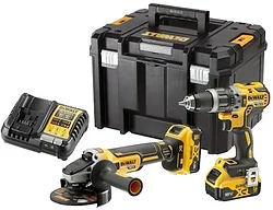 Дрель-шуруповерт DeWalt DCK2080P2T (шуруповерт, болгарка, 2 АКБ, кейс)