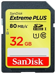 Sandisk Extreme PLUS SDHC Class 10 UHS Class 1 80MB/s 32GB